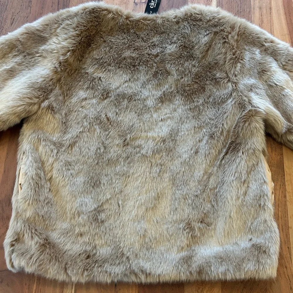 cara Faux Fur Jacket in Light Taupe - Picture 2 of 9